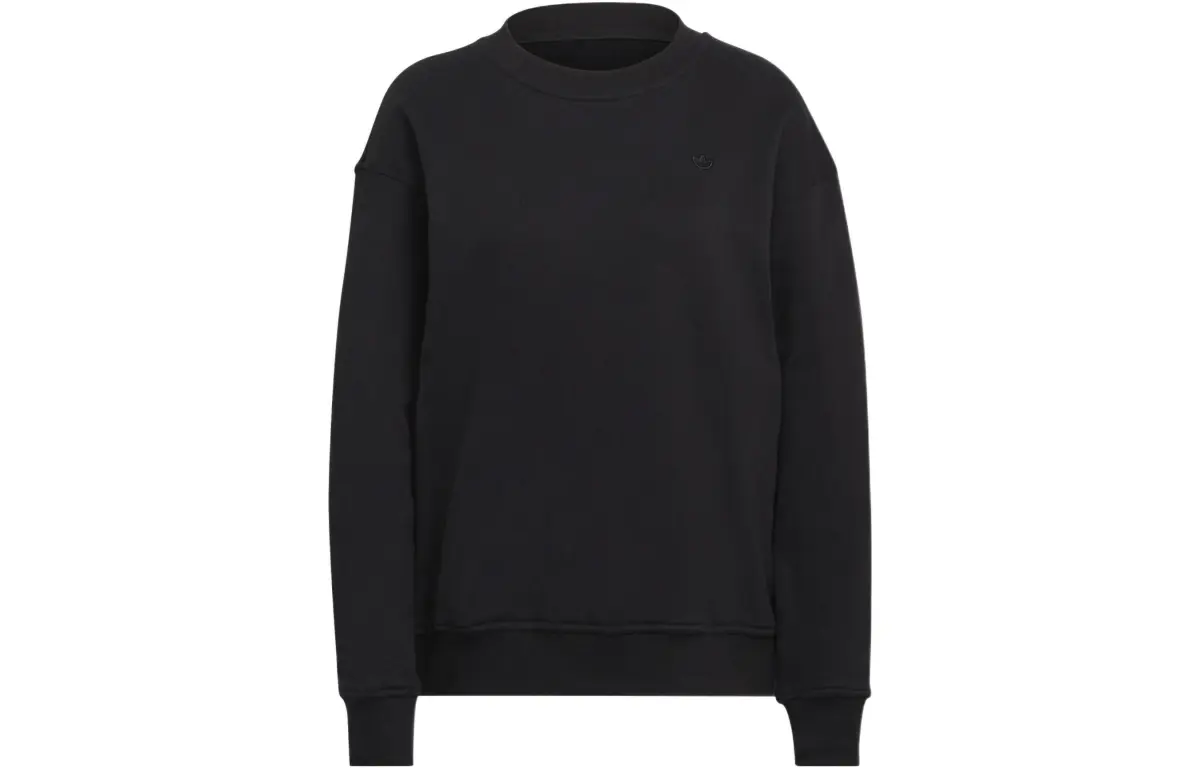 Adidas Originals Sweatshirts Women's Black Crew Neck Moderate Straight Fit