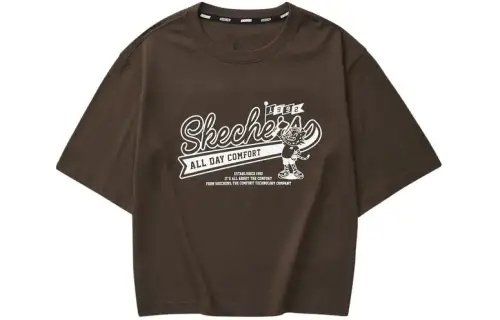 Skechers Drop Shoulder Sleeve T Shirt Women's Hot Melt Chocolates