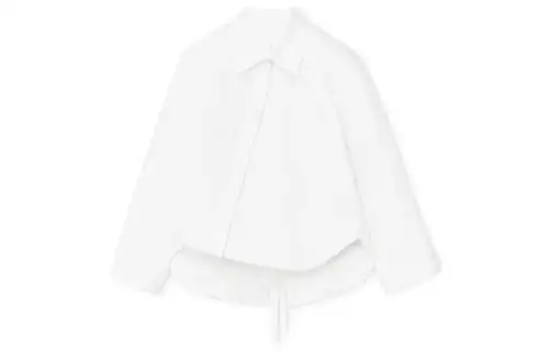 LOEWE Shirts Women's White Lapel Moderate Shirt