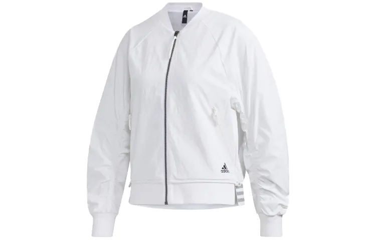 Adidas Jackets Women's White Baseball Collar Moderate Pilot