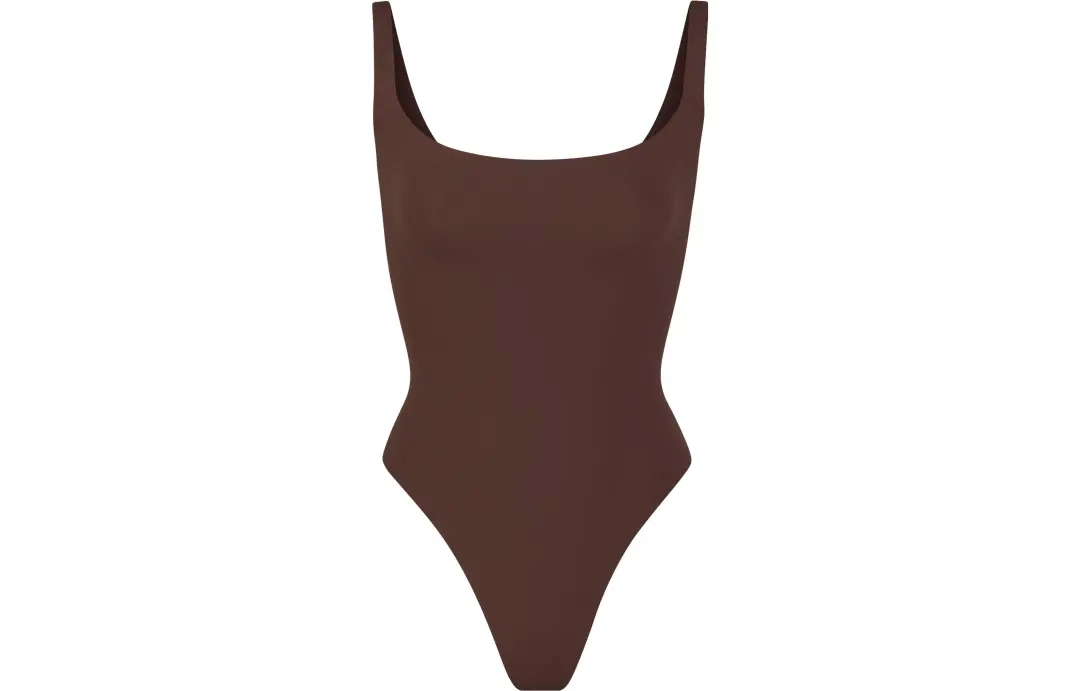 Skims Bodysuits Women's Cocoa/Cocoa Square Collar