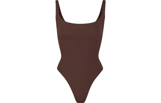 Skims Bodysuits Women's Cocoa/Cocoa Square Collar