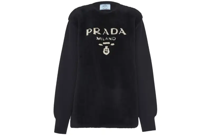 PRADA Logo Intarsia Crewneck Sweater