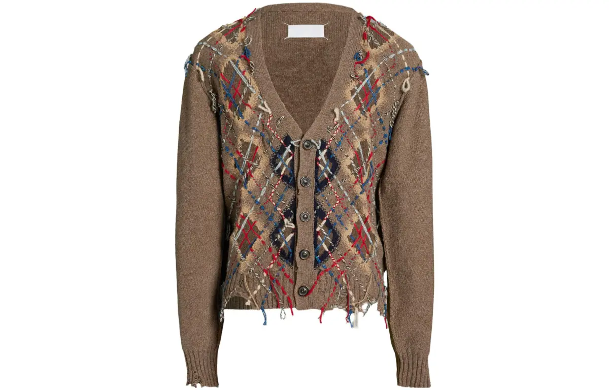 Maison Margiela Cut Out Detailed Knitted Cardigan