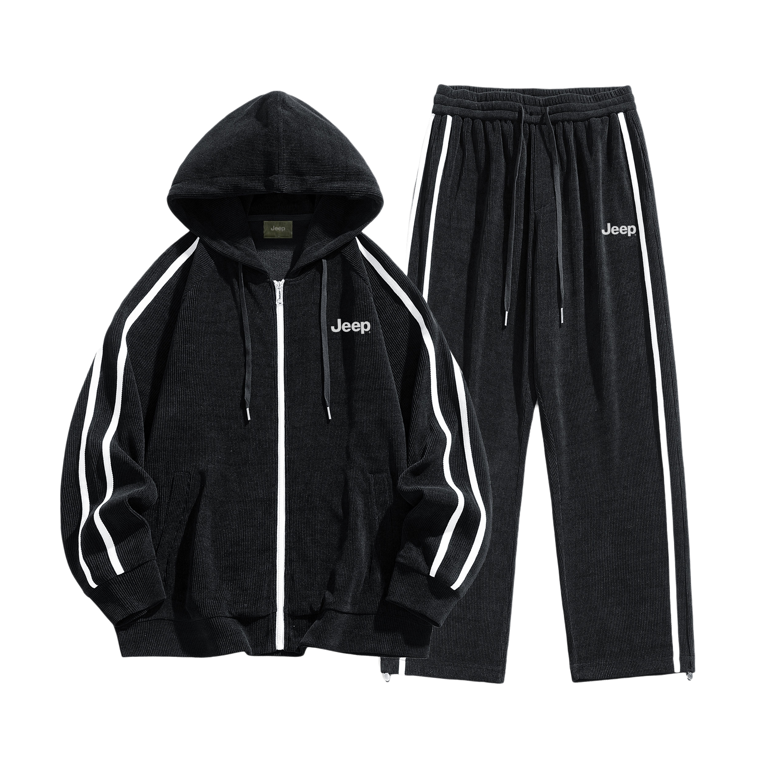 Jeep Casual Sportswear Unisex Hooded Thickened And Fleece Lined