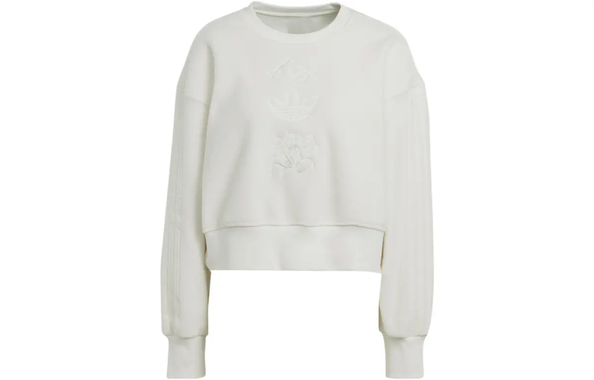 Adidas Originals Sweatshirts Women's White Crew Neck Moderate Regular