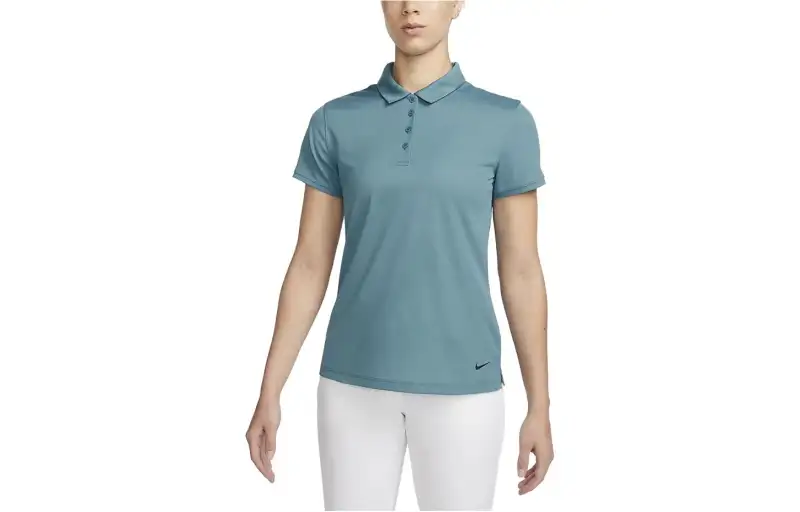 Nike Polo Shirts Women's Aquamarine Polo Collar Moderate Straight Fit