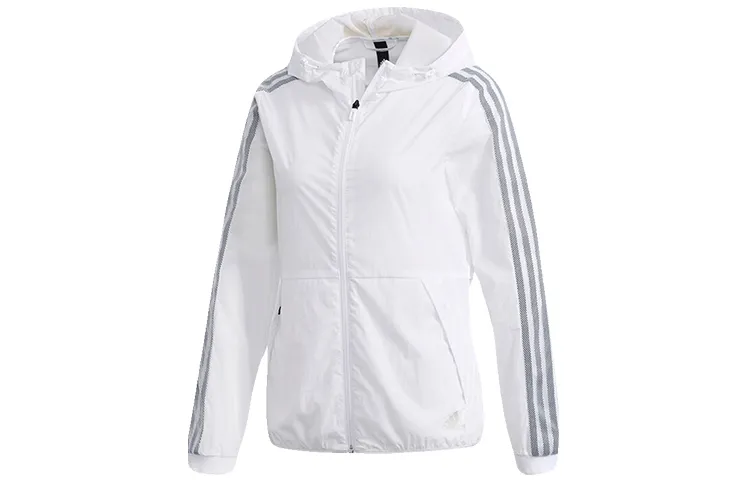 Adidas Jackets Women's White Hooded Moderate