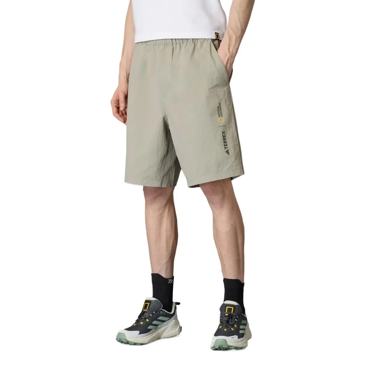 Adidas Casual Shorts Men's Gray Beige