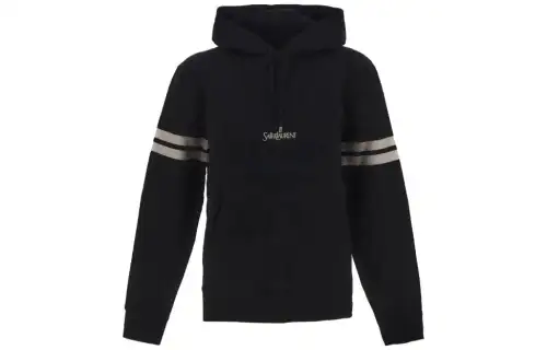 SAINT LAURENT Logo Embroidered Long-Sleeved Hoodie