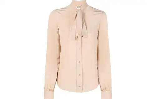 SAINT LAURENT Pussy-Bow Long-Sleeved Shirt