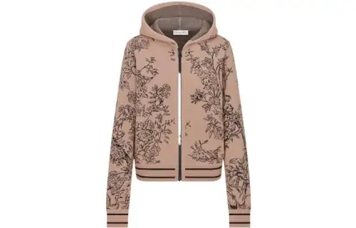 DIOR Cashmere Sweaters Women's Rose Pink Hooded Moderate