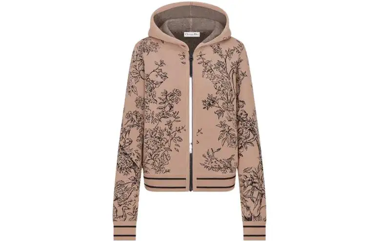 DIOR Cashmere Sweaters Women's Rose Pink Hooded Moderate