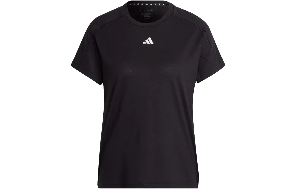 Adidas T-Shirts Women's Black Crew Neck Moderate Straight Fit