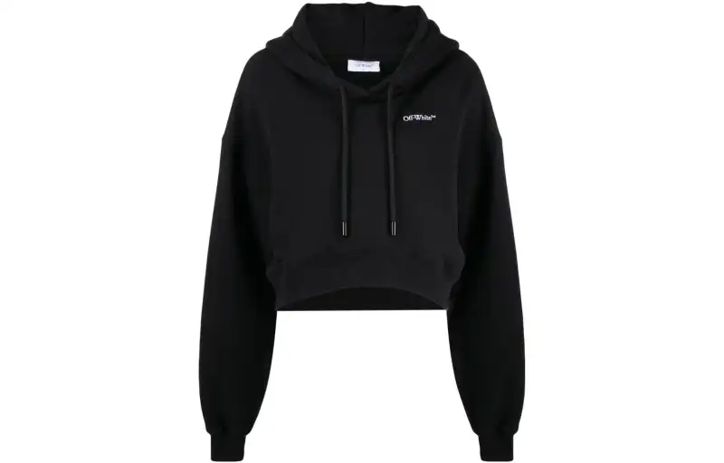 OFF-WHITE logo-print cropped hoodie