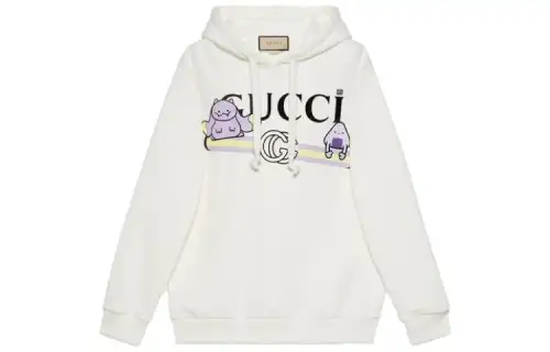 GUCCI Sweatshirts Women's Ecru Hooded Moderate Regular