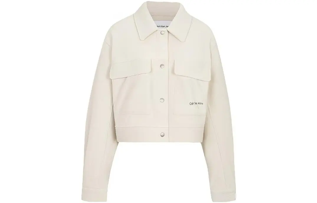 Calvin Klein Jackets Women's Ecru Lapel Moderate Other