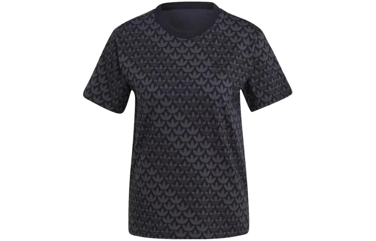Adidas Originals T-Shirts Women's Black Crew Neck Moderate Straight Fit