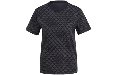 Adidas Originals T Shirts Women's Black Crew Neck Moderate Straight Fit