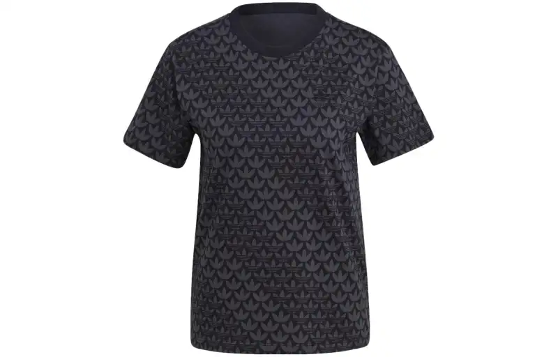 Adidas Originals T Shirts Women's Black Crew Neck Moderate Straight Fit