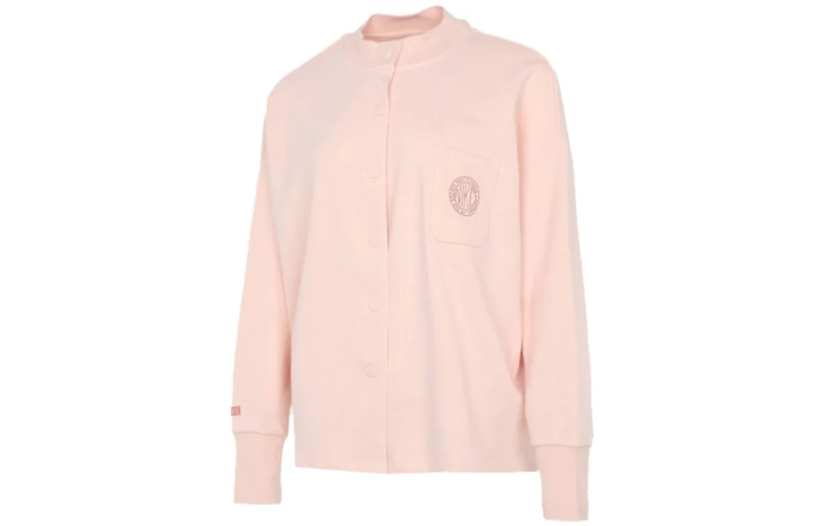 Nike Jackets Women's Pink Stand Collar Moderate Straight Fit