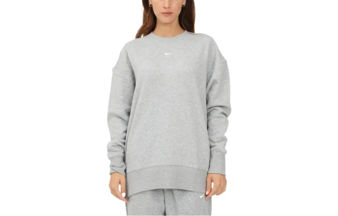 Nike Women's Phoenix Fleece Oversized Crewneck Sweatshirt Grey
