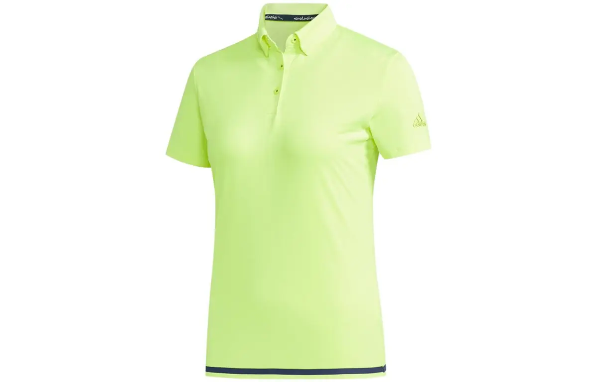 Adidas Polo Shirts Women's Neon Green Polo Collar Moderate Straight Fit