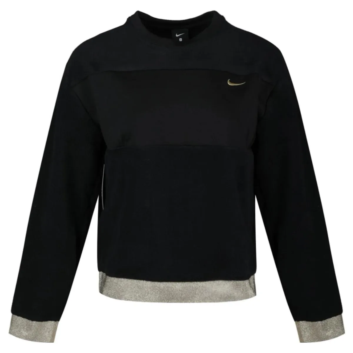 Nike Sweatshirts Women's Black Crew Neck Moderate Straight Fit
