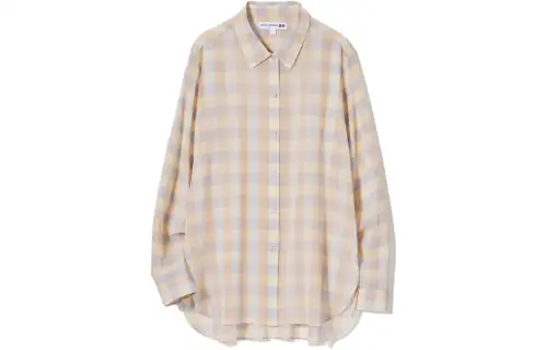 UNIQLO Shirts Women's Dark Beige Pointed Collar Moderate Other