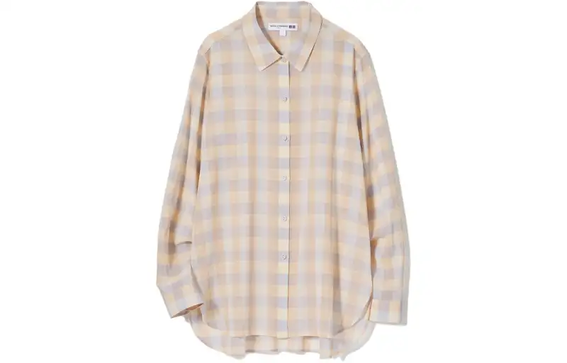 UNIQLO Shirts Women's Dark Beige Pointed Collar Moderate Other