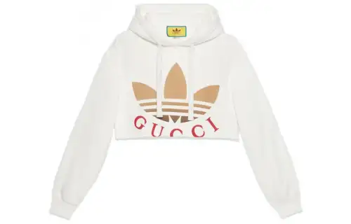GUCCI Pre Owned 2010s X Adidas Cropped Hoodie