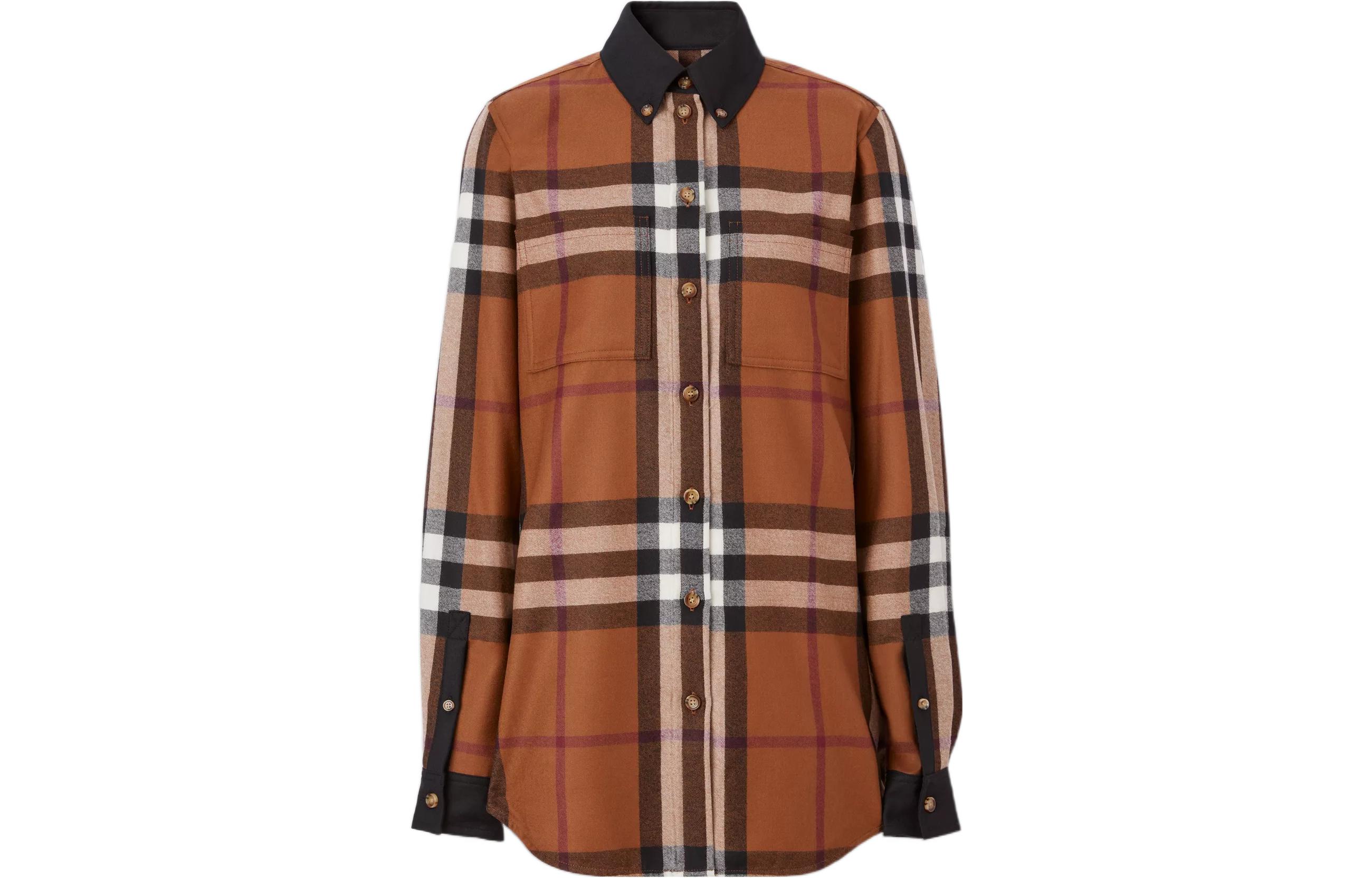 【Previous Season】contrast-trim checked shirt