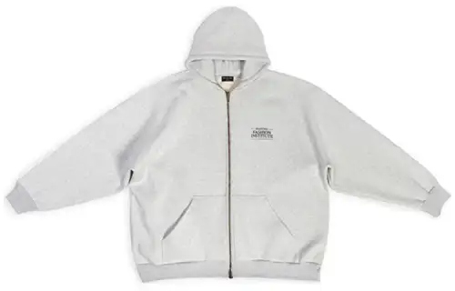 Balenciaga Sweatshirts Women's Gray Hooded Moderate Cardigan