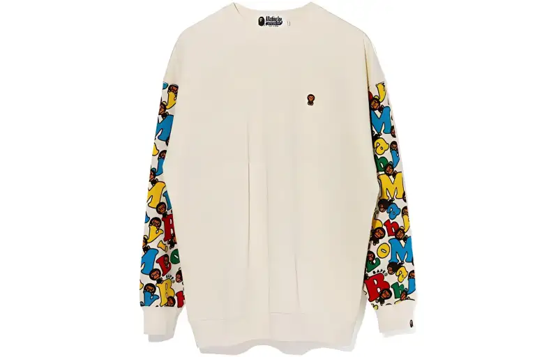 A BATHING APE Sweatshirts Women's Ecru Crew Neck Moderate Regular