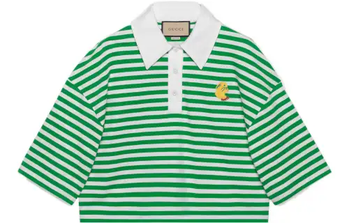 【Previous Season】striped cropped polo shirt