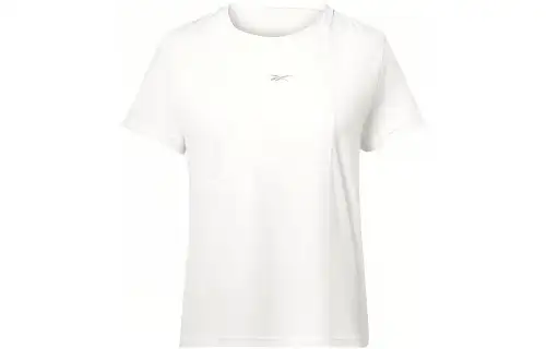 Reebok T Shirts Women's White Crew Neck Moderate Straight Fit
