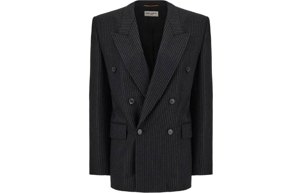 SAINT LAURENT Pinstripe Double-breasted Blazer