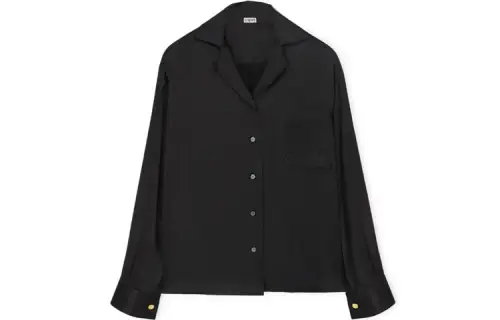 LOEWE Shirts Women's Black Lapel Moderate Shirt