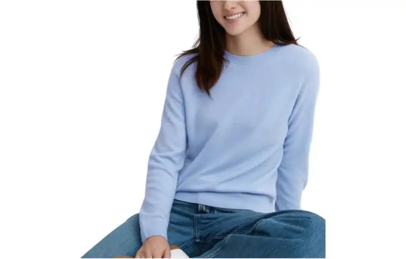 UNIQLO Knitwear Women's Light Blue Crew Neck Moderate Other