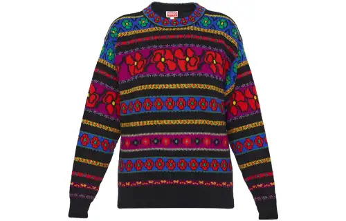 【Previous Season】floral-pattern panelled jumper