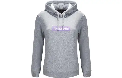 ANTA Sweatshirts Women's Gray Hooded Thickened Regular