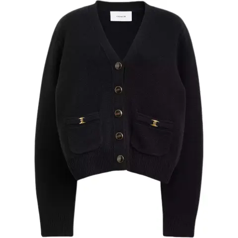 COACH Knitwear Women's Black V-neck Moderate