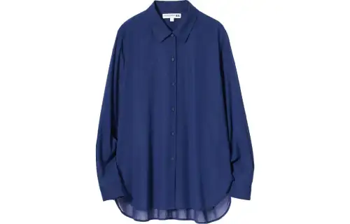 UNIQLO Shirts Women's Dark Blue Pointed Collar Thin Other