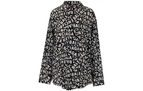 Balenciaga Shirts Women's Black Lapel Moderate Other