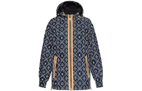 LOUIS VUITTON New Quarterly Products Of LV Jackets Women's Blue Hooded Moderate Other