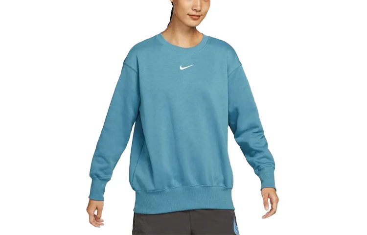 Nike Sweatshirts Women's Blue Crew Neck Moderate Regular