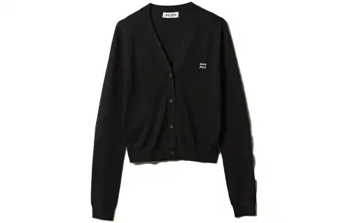 MIU MIU Logo embroidered Cashmere Cardigan