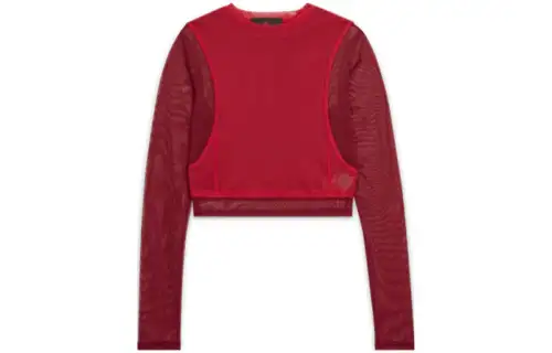 Jordan X Teyana Taylor Women's Long Sleeve Mesh Top Gym Red/Team Red