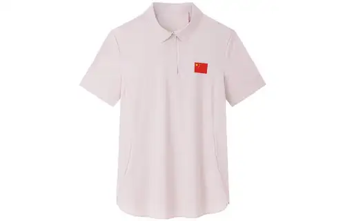 ANTA Polo Shirts Women's Smoke Gray Pink Polo Collar Moderate Straight Fit