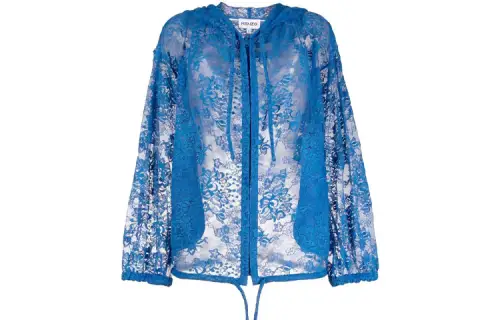 KENZO Jackets Women's Blue Hooded Moderate Other